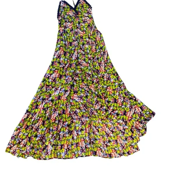 FP One Free People Green Purple High low Floral Halter Maxi special occasion - Picture 4 of 16